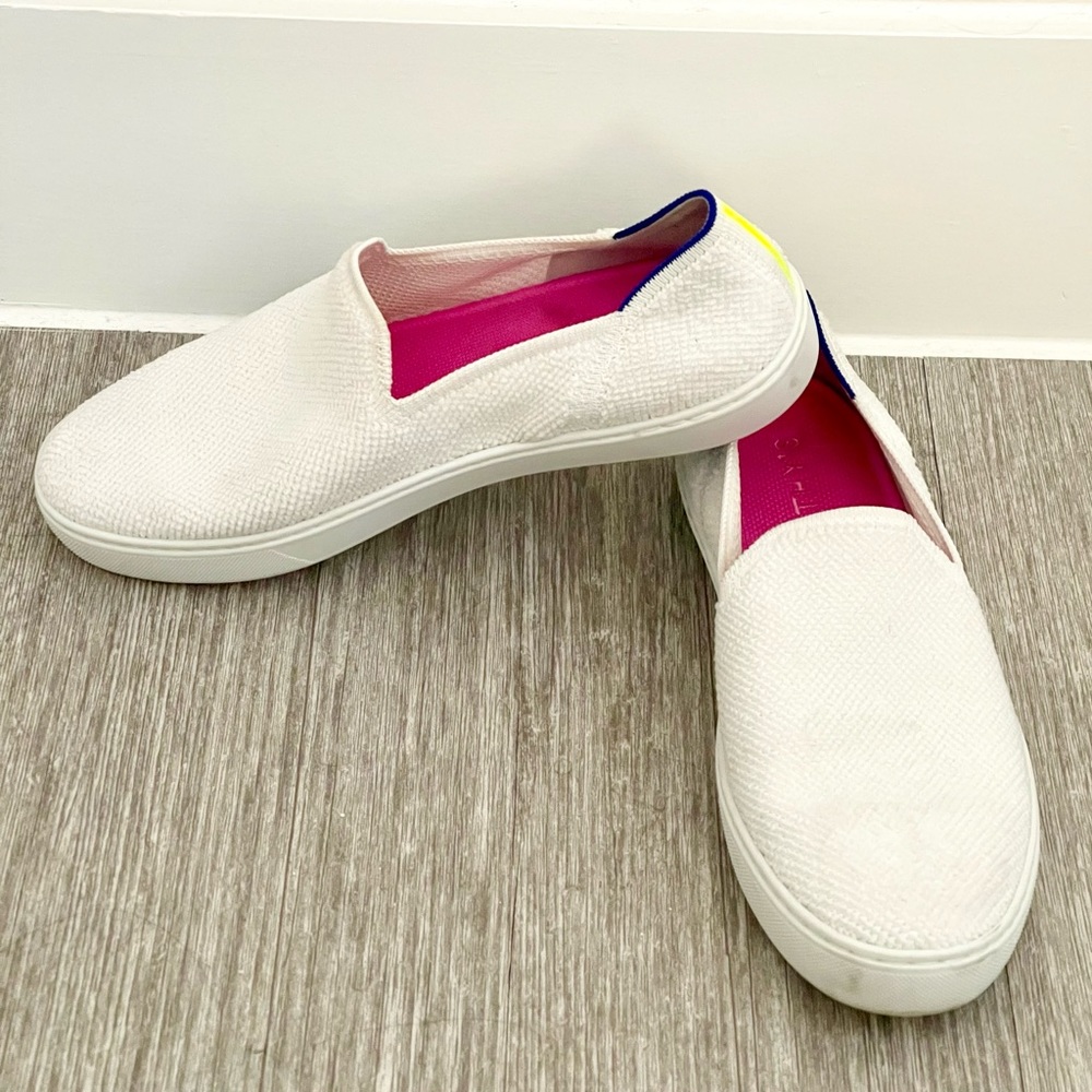Rothy’s The Original Slip On Sneaker Bright White size 9.5